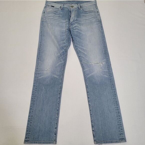 NEW 27 GOLDSIGN LOOSE FIT BUTTON FLY LIGHT STRAIGHT LEG JEANS 28 NWOT - Picture 7 of 15